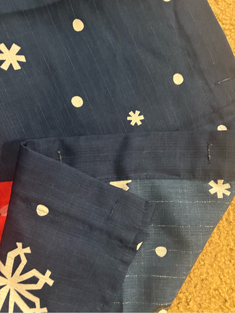 Snoopy Holiday Print Shower Curtain - Navy & Red - Picture 4 of 4
